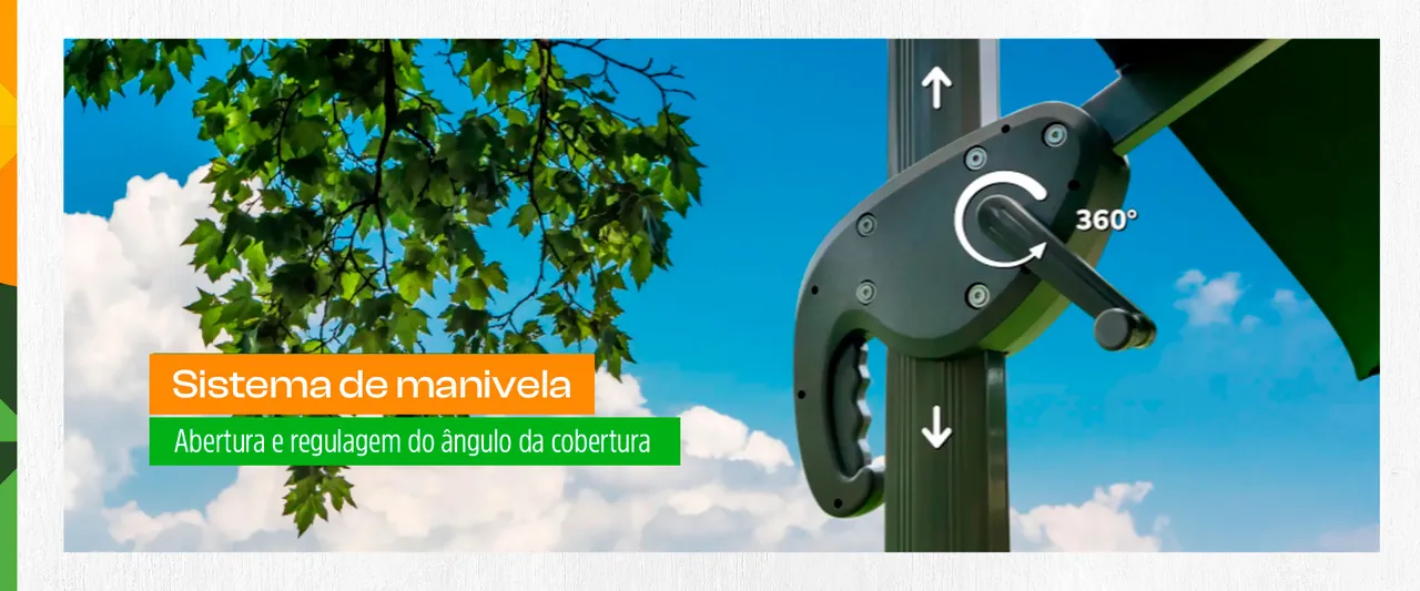 Ombrelone Refugia Guarda Sol Java Alumínio 3,0 x 3,0 C/ Base 130L em uso — imagem 3